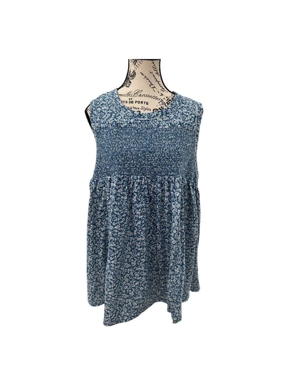 True Craft Women's Plus Size Sleeveless Smocked Knit Tunic Tank NWT Size 2X